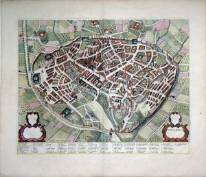 La pianta originale della città di Viterbo realizzata dal disegnatore olandese Pierre Mortier