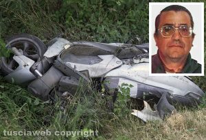 Viterbo - L'incidente sulla Teverina - nel riquadro Giancarlo Ambrosi