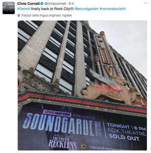 L'ultimo tweet di Chris Cornell