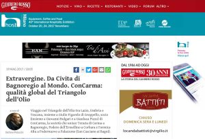 L'articolo su Gambero rosso dedicato all'olio di Bagnoregio