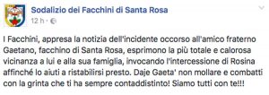 Il messaggio del sodalizio dei facchini di santa Rosa a Gaetano Labellarte