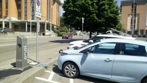 Viterbo - Via Garbini - Colonnina di ricarica per auto elettriche