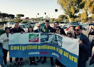 Roma - Via Colombo - Flashmob Forza Italia