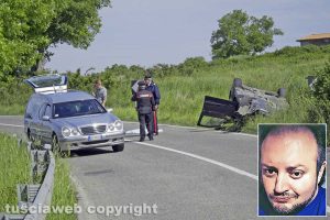 Montefiascone – L’incidente sulla Ss 71 - Nel riquadro Fabrizio Lupi