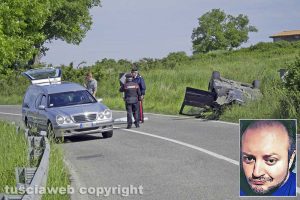 Montefiascone – L’incidente sulla Ss 71 - Nel riquadro Fabrizio Lupi