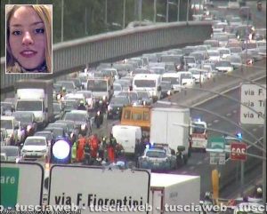 Roma - Incidente sulla A24 - Nel riquadro Nikita Ricci