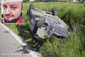 Montefiascone - L'incidente sulla Ss 71 - Nel riquadro Fabrizio Lupi
