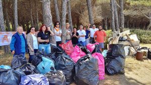 I sacchi di rifiuti raccolti dai volontari