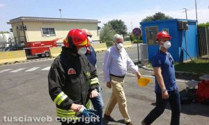 Viterbo - Incendio all'impianto di Casale Bussi - Il sopralluogo del sindaco Michelini