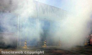 Viterbo - Incendio all'impianto di Casale Bussi