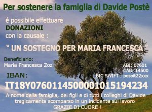 Per sostenere la famiglia di Davide Postè - L'appello condiviso su Facebook