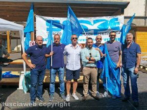 Viterbo - Piazza del Comune - La protesta della polizia penitenziaria