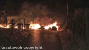 Viterbo - Cassonetti in fiamme alla Volpara