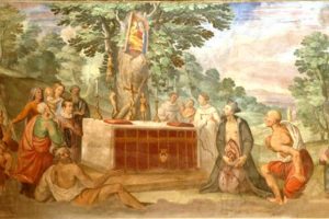 Viterbo - L'affresco che si trova alla Quercia