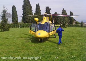 Intervento dell'elisoccorso del 118