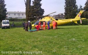Intervento dell'elisoccorso del 118