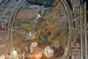 Viterbo - Monatero di santa Rosa - Gli affreschi rovinati al refettorio