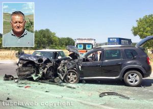 Terni - Schianto mortale a Vocabolo Sabbione - Nel riquadro: Massimo Alessandri