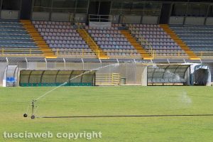 Sport - Calcio - Viterbese - Il manto del Rocchi ieri mattina