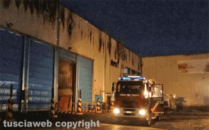 Viterbo - L'impianto di smaltimento rifiuti di Casale Bussi in fiamme