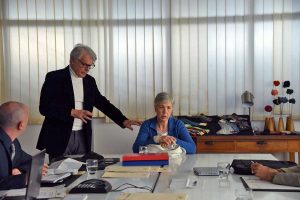 Michele Placido sul set 
