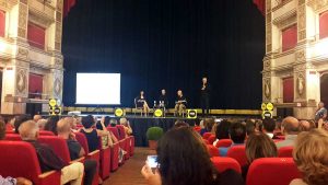 Un momento dell'incontro con Jeffery Deaver