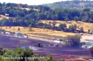 Orte - L'incendio nei pressi dell'A1