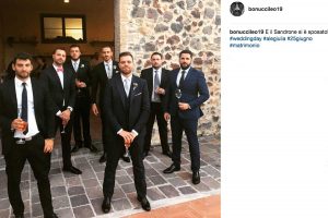 Viterbo - Leonardo Bonucci al matrimonio dell'amico Alessandro Graziotti