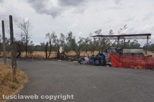 Viterbo - Ririfiuti su strada Primomo