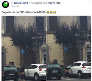 Il post della pagina Facebook PsycoRana
