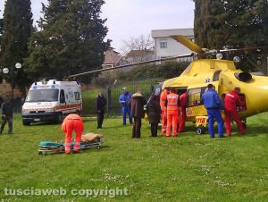 Intervento dell'elisoccorso del 118