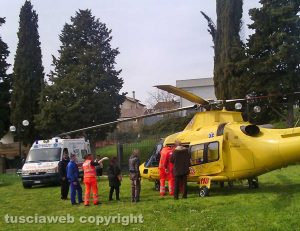 Intervento dell'elisoccorso del 118
