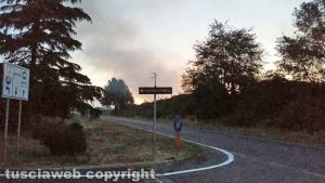 Viterbo - L'impianto di smaltimento rifiuti di Casale Bussi in fiamme