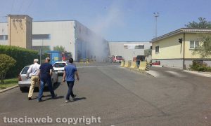 Viterbo - Incendio all'impianto per lo smaltimento dei rifiuti di Casale Bussi