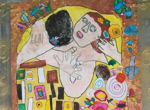 Ronciglione - Il bacio di Klimt riprodotto da alcuni alunni della scuola dell'infanzia