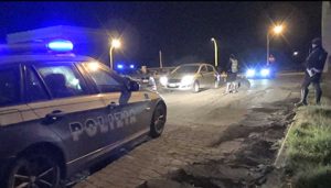 La polizia stradale durante i controlli