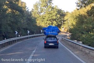 Viterbo - Civitavecchia - Macchina con carico fuori norma