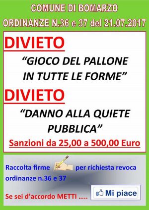 Bomarzo - Vietato giocare a pallone - L'iniziativa dell'opposizione