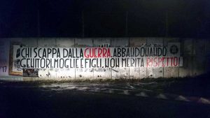 Lo striscione di Casapound a Vallerano