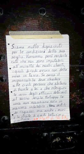 Il post su Facebook dello staff del Settantasette