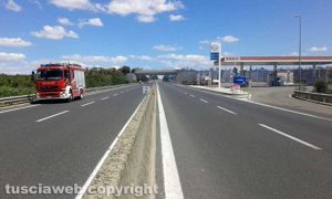 L'incendio sulla Superstrada