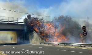 L'incendio sulla Superstrada