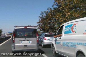 Viterbo - La coda sulla Superstrada verso il capoluogo