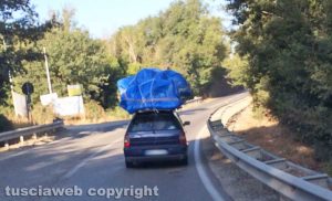 Viterbo - Civitavecchia - Macchina con carico fuori norma