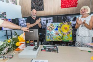 Riccardo Valentini alla mostra “Arte e riciclo per un futuro migliore" di Erika Calesini