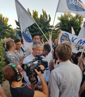 Civitavecchia - Umberto Fusco alla manifestazione con Salvini