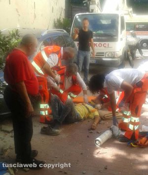 Viterbo - Incidente sul lavoro in via della Palazzina