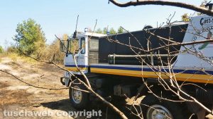 Viterbo - Incendio sulla Cimina - Protezione civile in azione