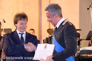 Civita di Bagnoregio - Il sindaco Francesco Bigiotti e il direttore della banda Maurizio Billi