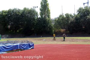 Viterbo - Campo scuola - La sistemazione del prato